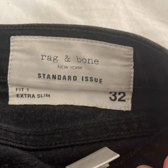 Rag & Bone Black Fit 1 Extra Slim Jeans Size 32 - Picture 3 of 7